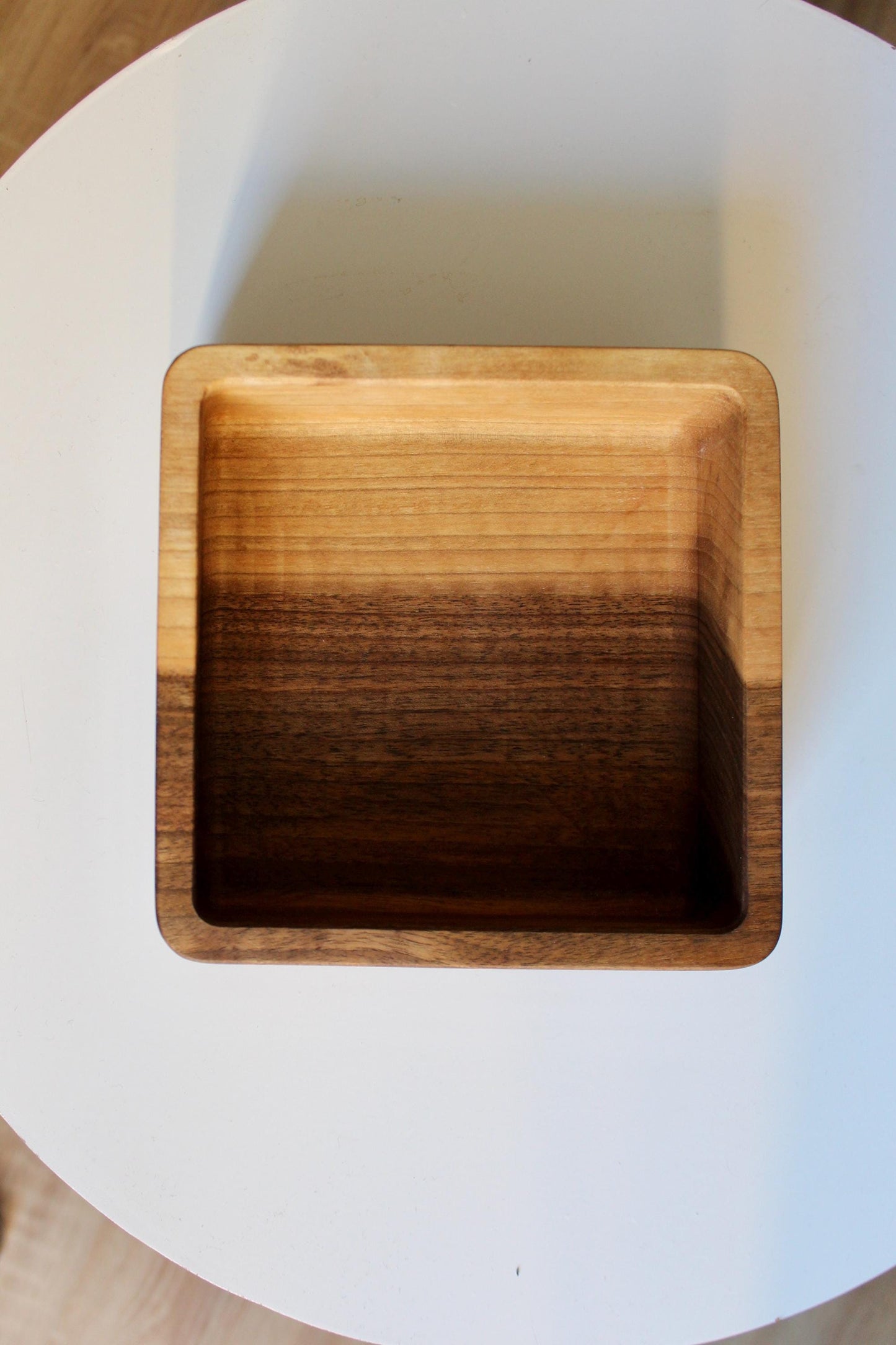 Handcrafted Walnut Wood Tray - Square Wooden Serving Tray - Minimalist Home Decor