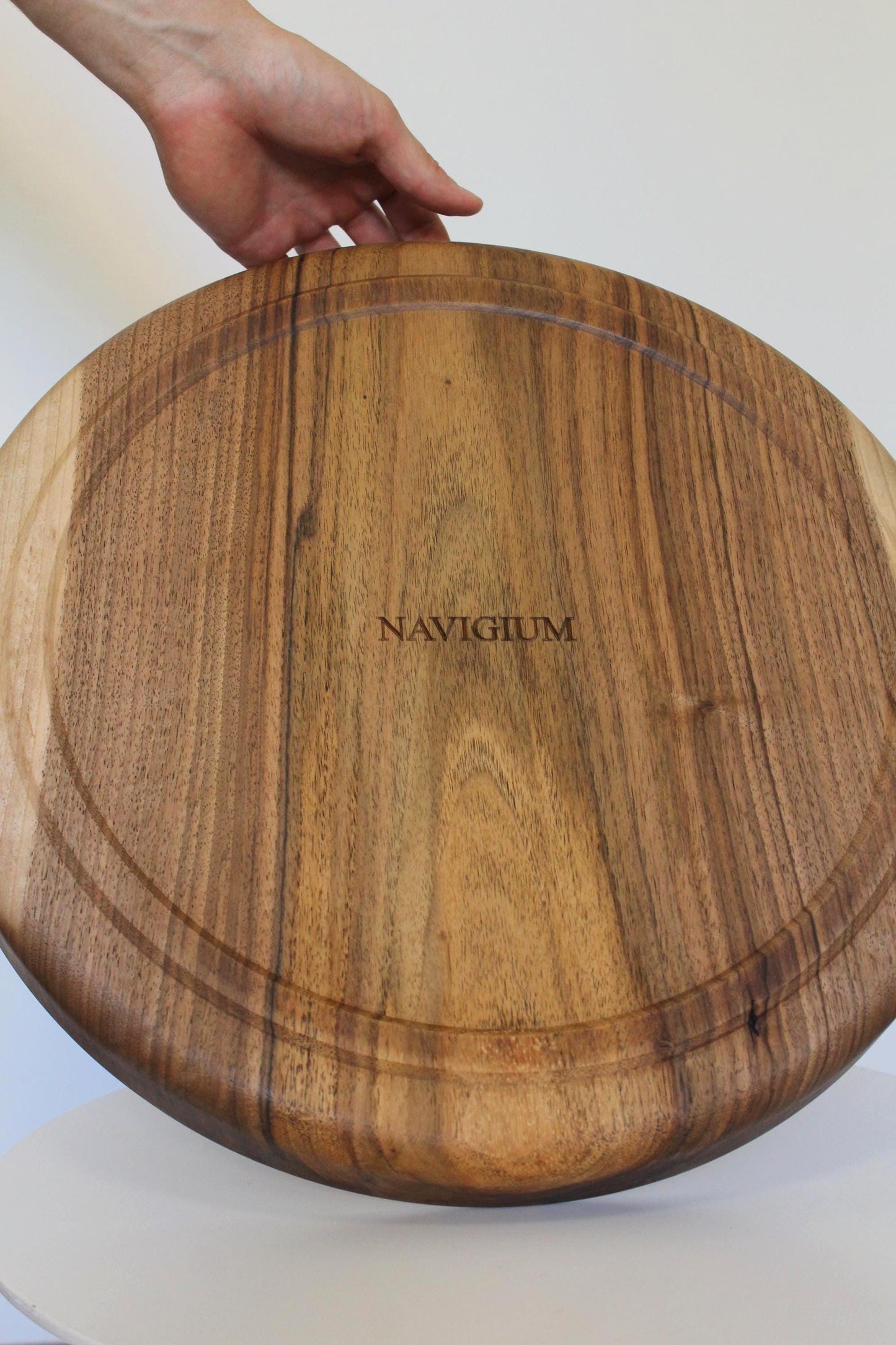 Handmade Walnut Wooden Bowl: Solid Wood Centerpiece (40 cm)