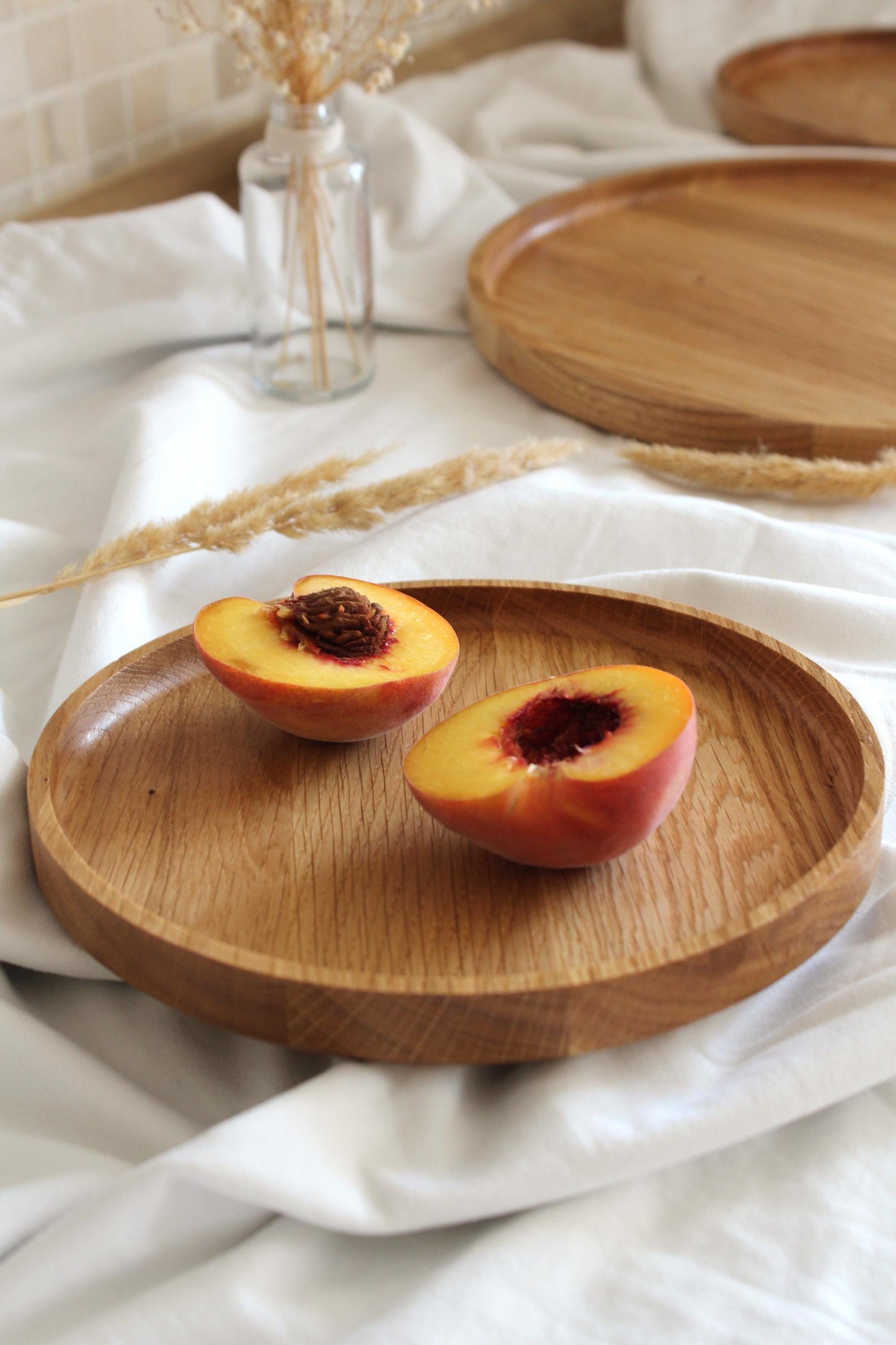 Round Oak Wooden Trays – Serving Boards in Three Sizes