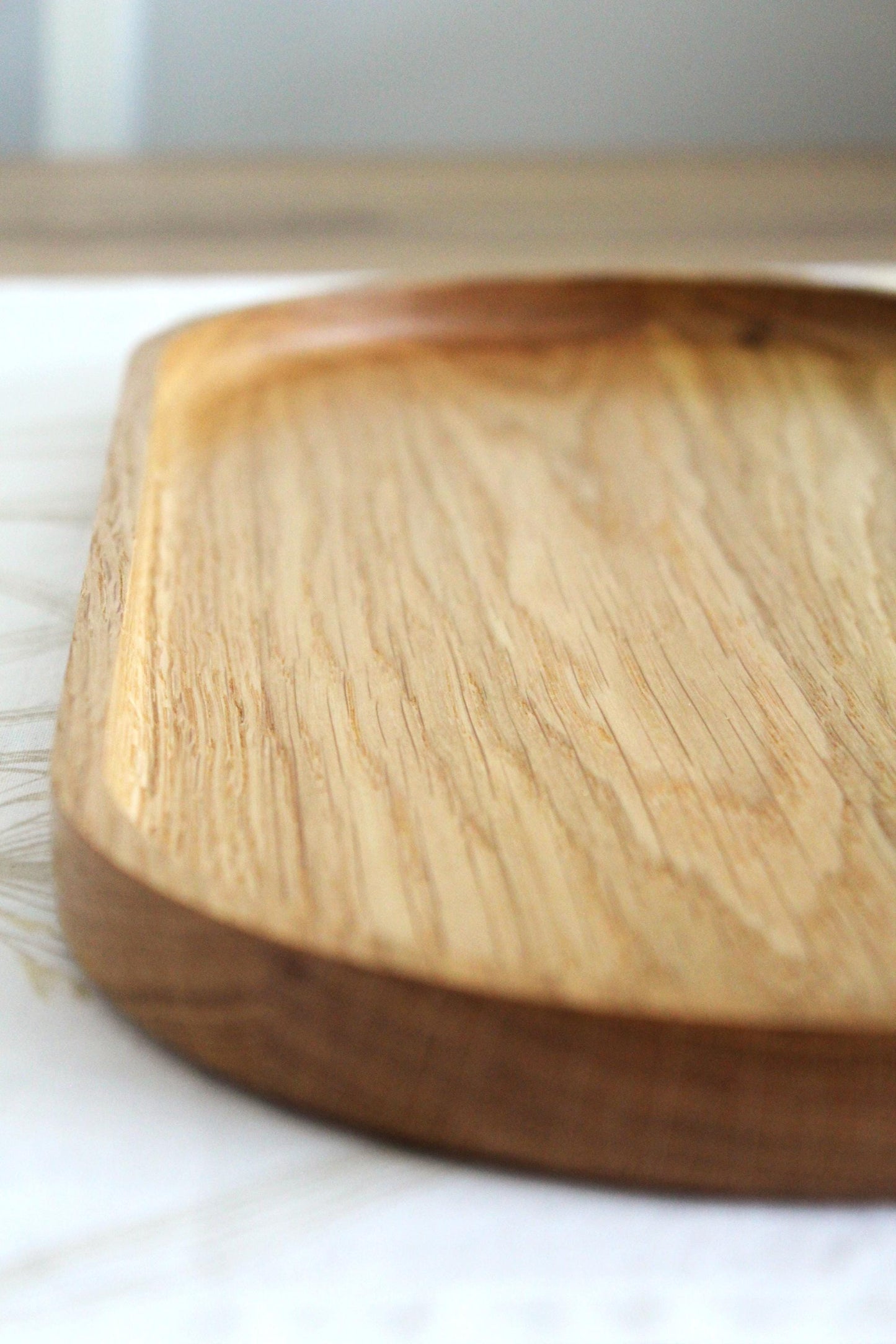 Handmade Oak Wood Trays – Minimalist Decorative Serving Platters (Available in 3 sizes)