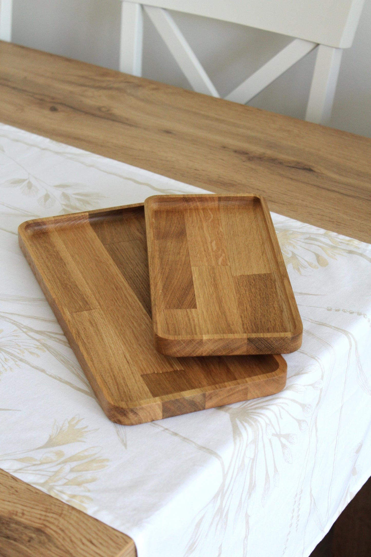 Wooden Trays – Serving Boards – Natural Wood Serving Trays – Rectangular Wooden Platters in 3 Sizes