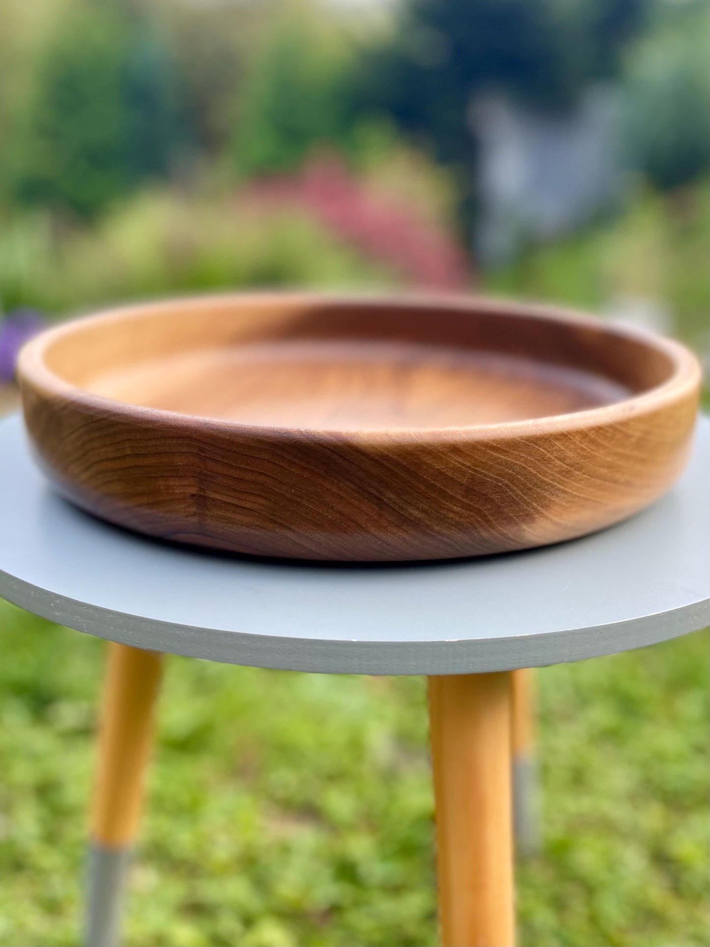 Handmade Walnut Wooden Bowl: Large Rustic Serving & Centerpiece