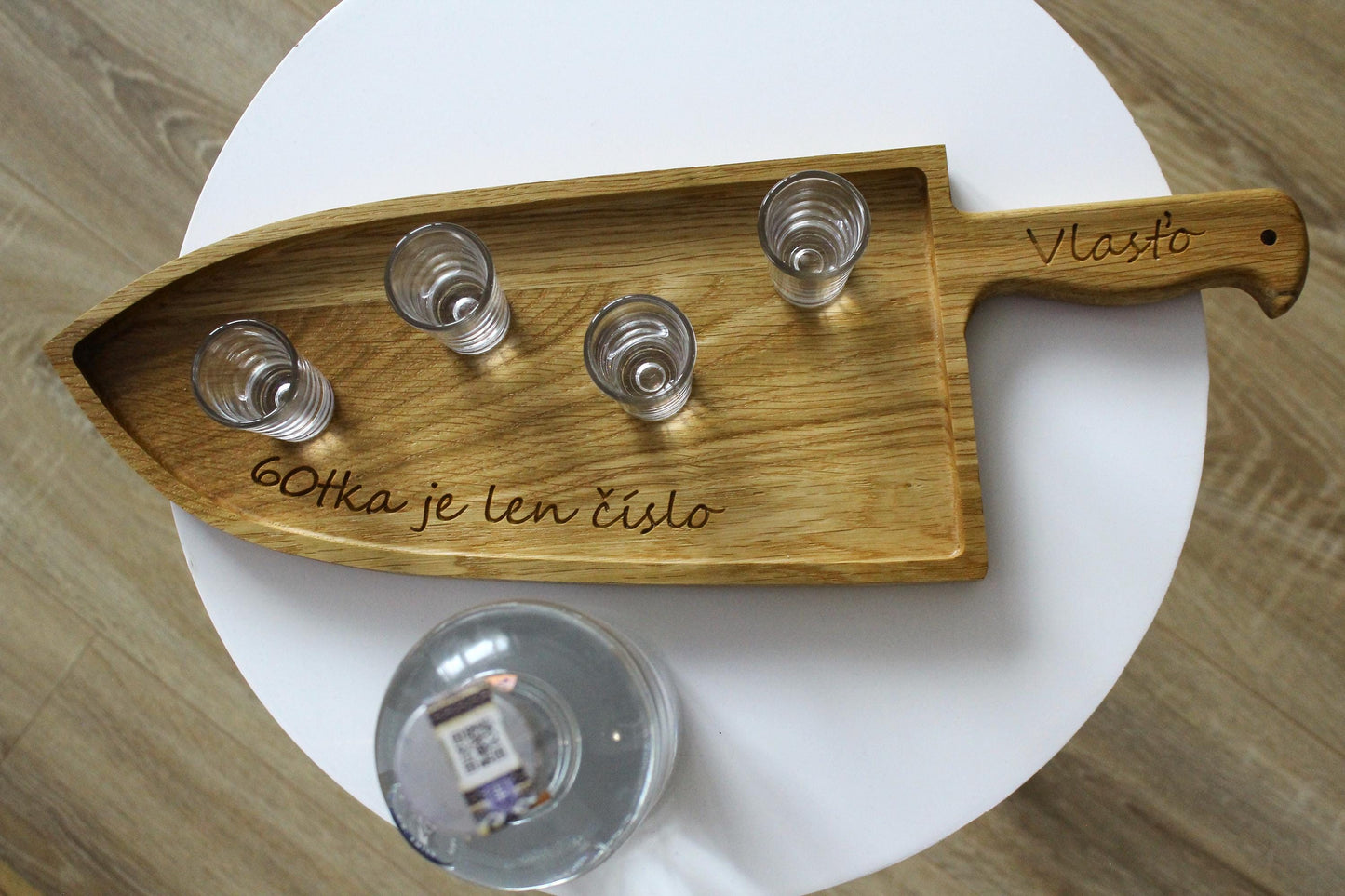 Personalized Knife-Shaped Wooden Serving Tray – Unique Birthday Gift (with text of your choice)