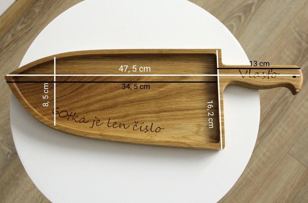 Personalized Knife-Shaped Wooden Serving Tray – Unique Birthday Gift (with text of your choice)