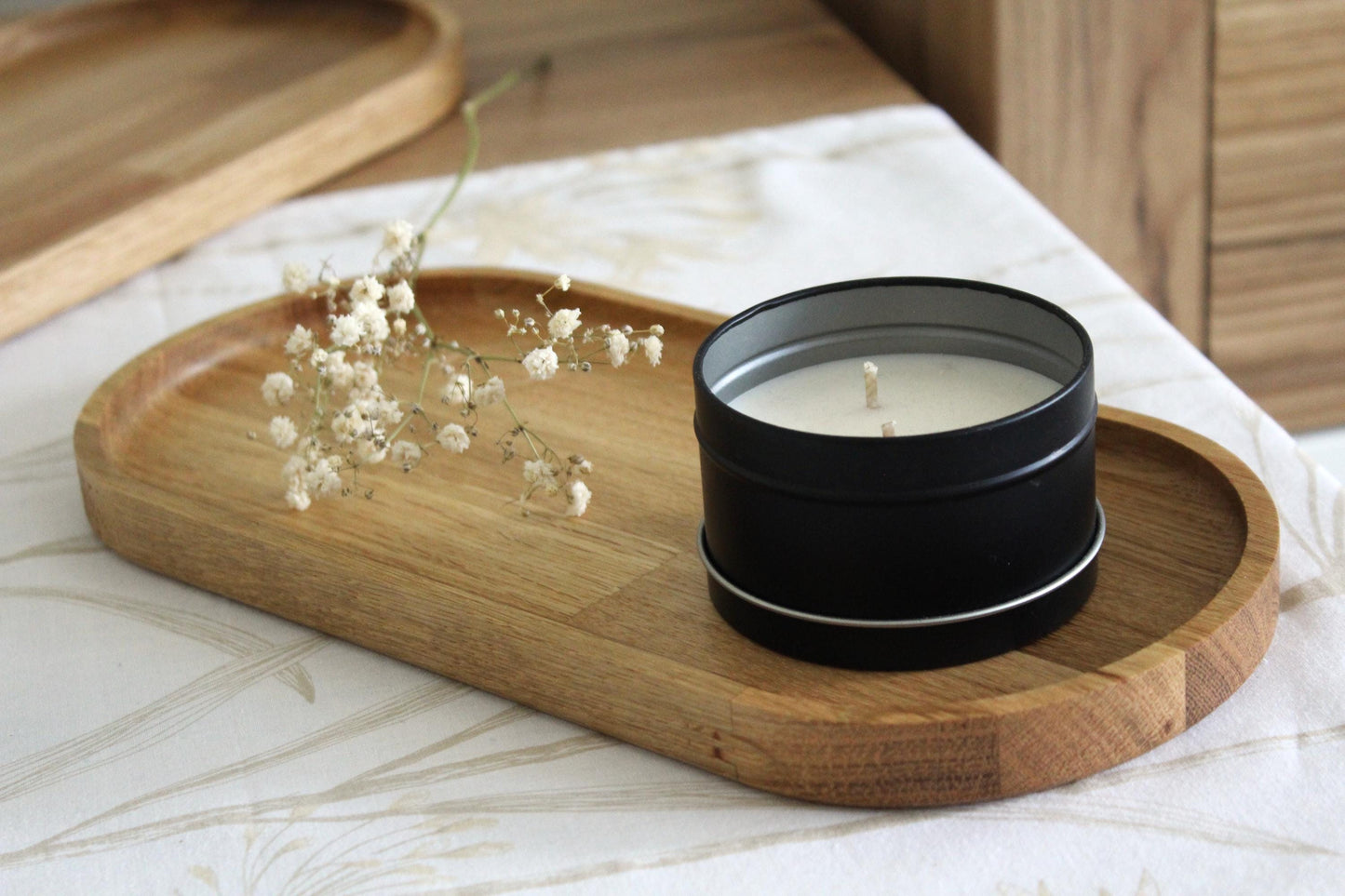 Oak Wooden Serving Tray: Natural Oval Platter