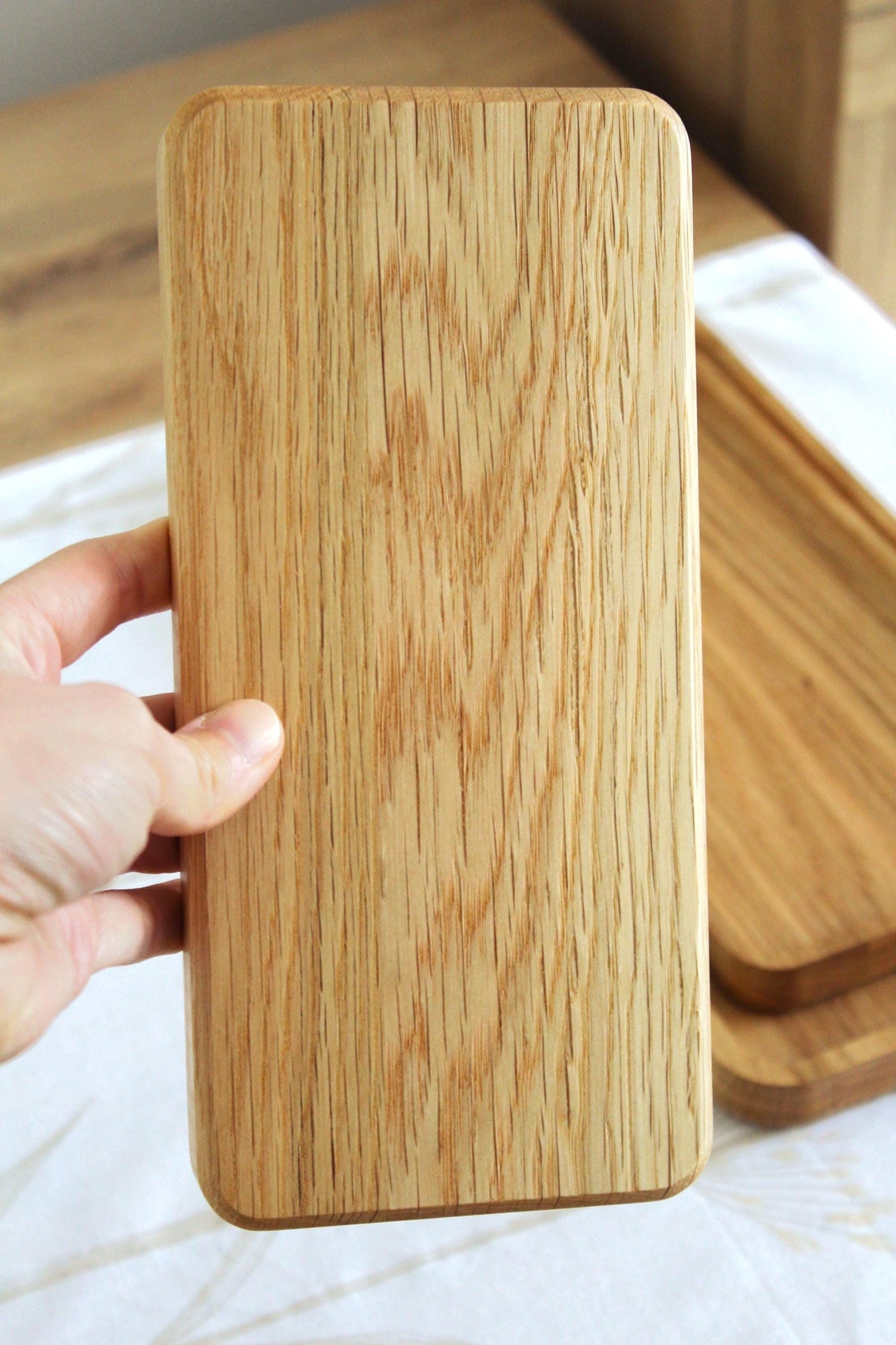 Minimalist Oak Wood Trays – Rectangular Snack & Serving Dishes – Modern Catch-All Trays – Single tray or Set of 3 Sizes