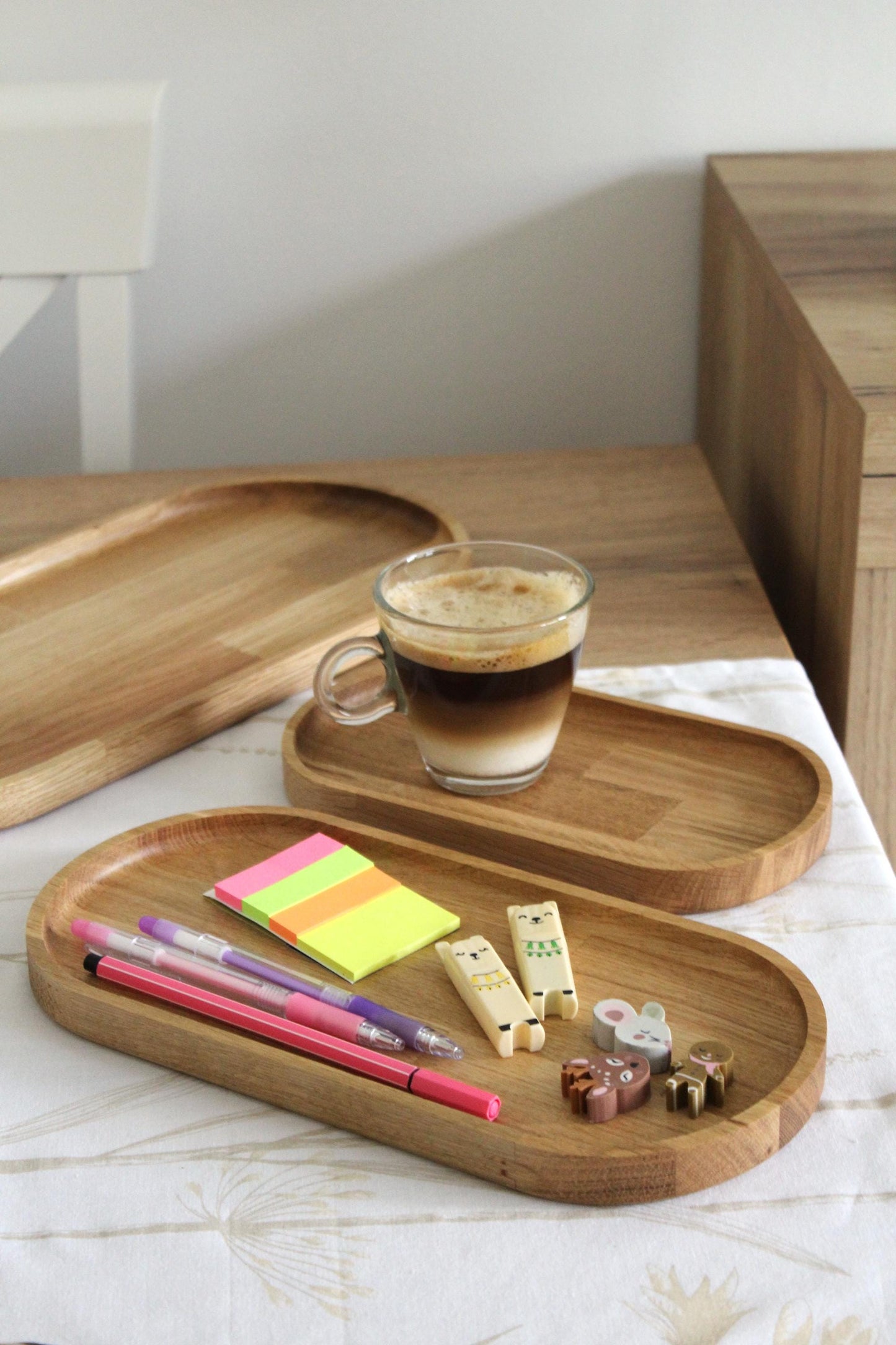 Oak Wooden Serving Tray: Natural Oval Platter