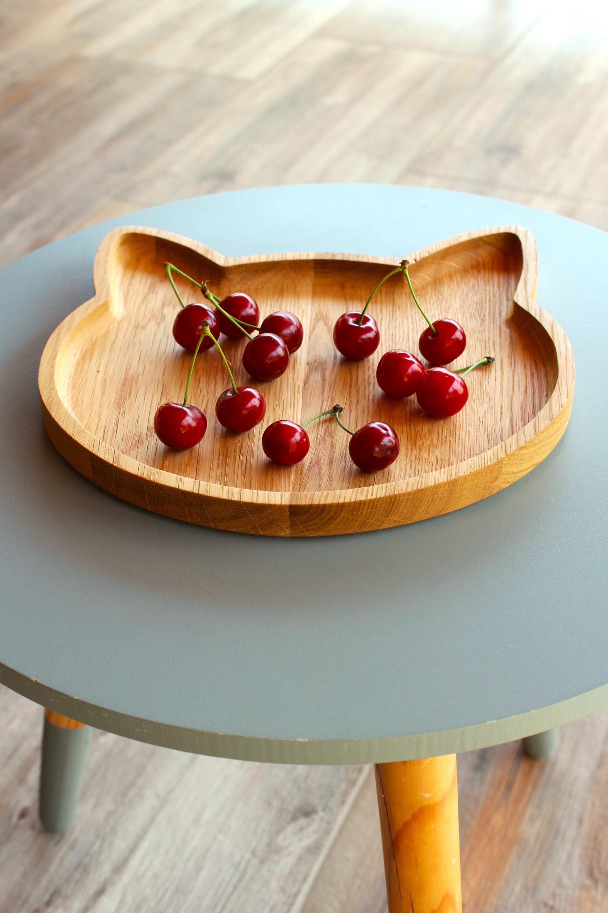 Oak Cat Tray: Minimalist Wood Catch-All Dish, Optional Engraving