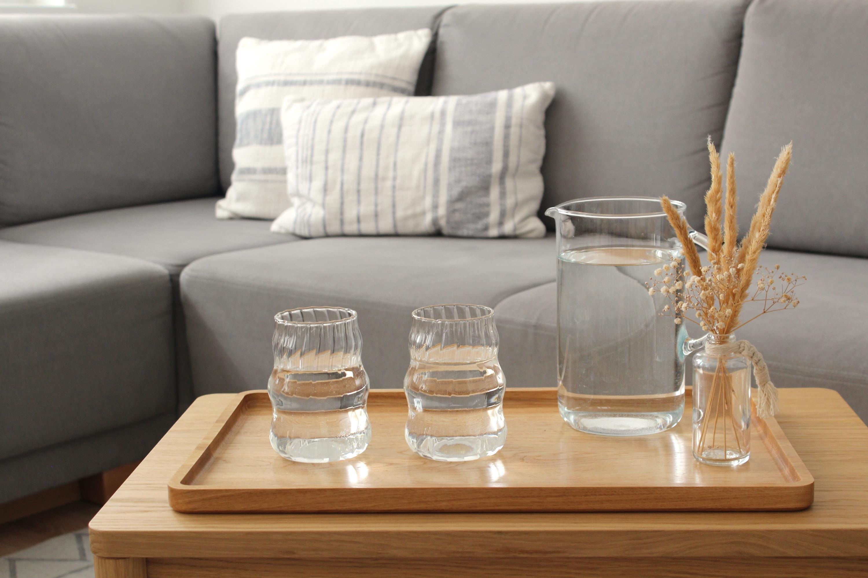 Natural Wooden Serving Tray – Rectangular Oak Tray for Drinks, Snacks & Home Decor