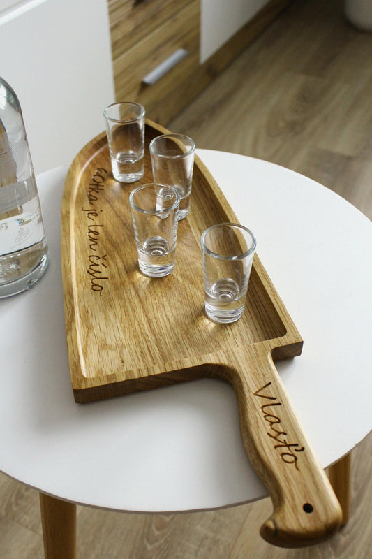 Personalized Knife-Shaped Wooden Serving Tray – Unique Birthday Gift (with text of your choice)