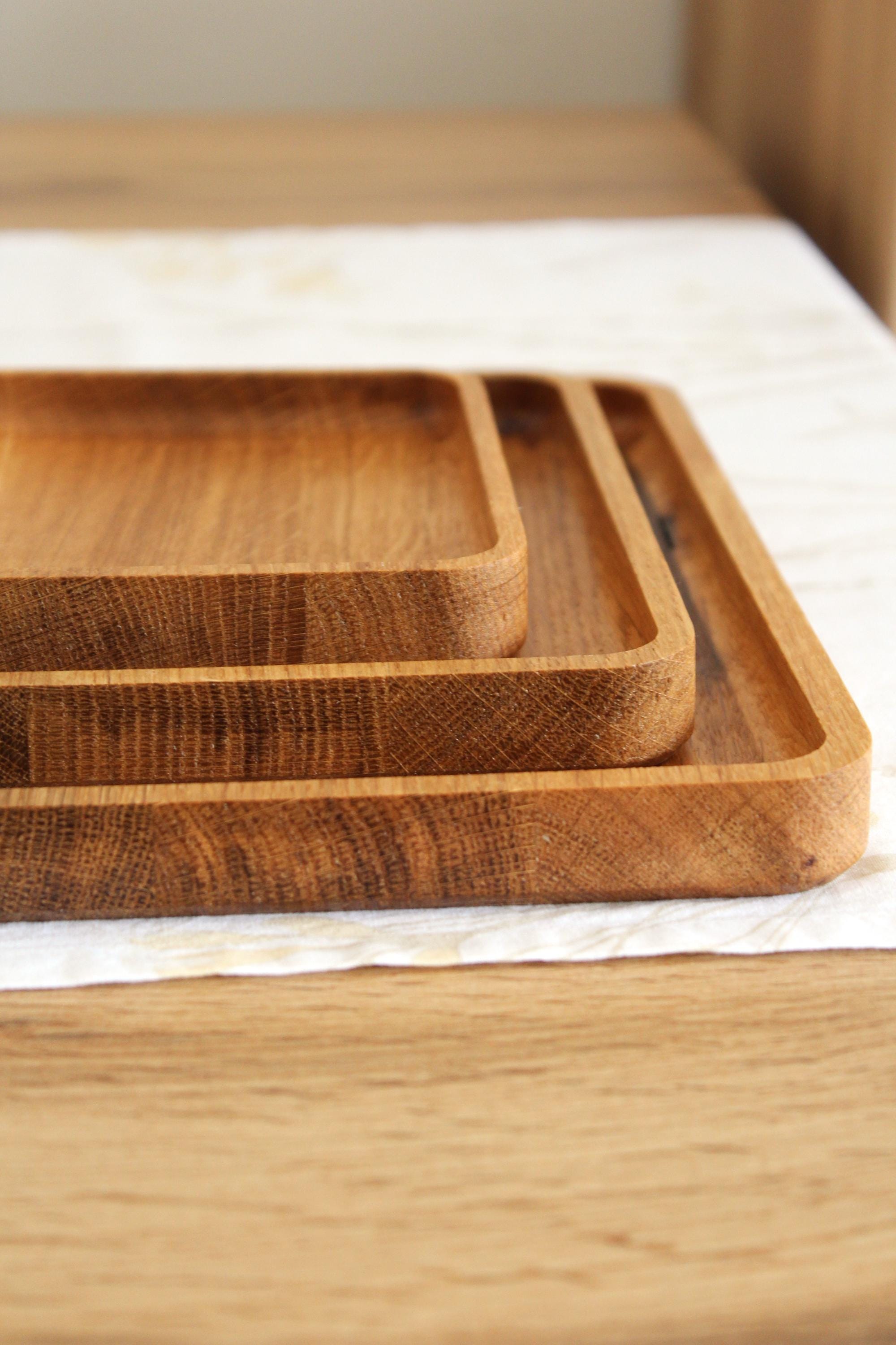 Oak Square Tray - Minimalist Wooden Trays in 3 Sizes