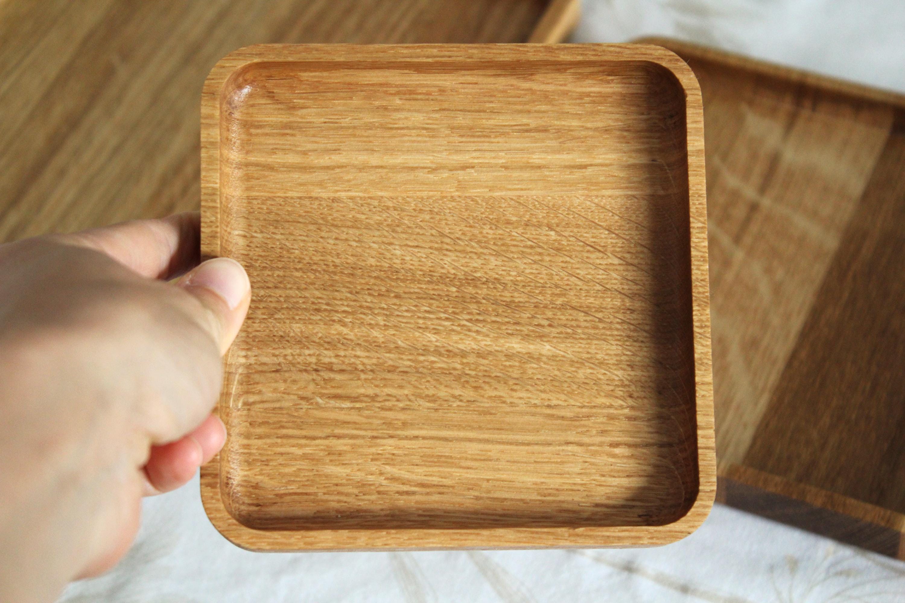 Oak Square Tray - Minimalist Wooden Trays in 3 Sizes
