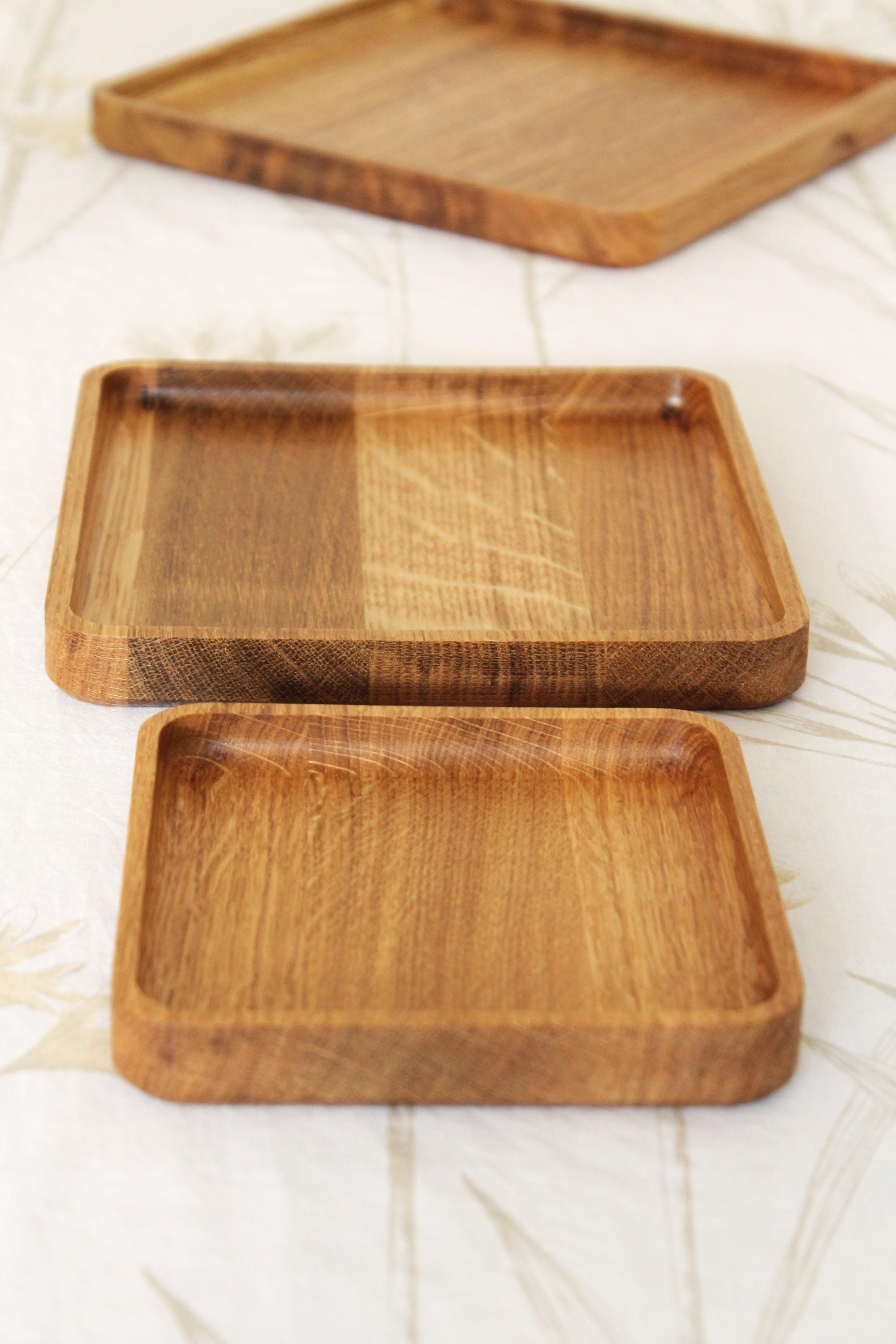 Oak Square Tray - Minimalist Wooden Trays in 3 Sizes
