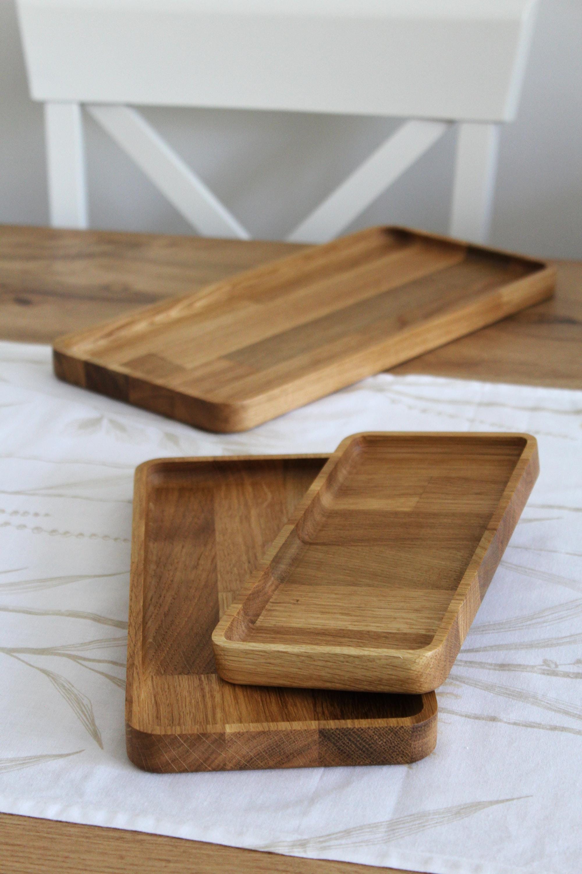 Wooden Trays –  Serving Boards – Natural Wood Serving Trays – Rectangular Wooden Platters in 3 Sizes