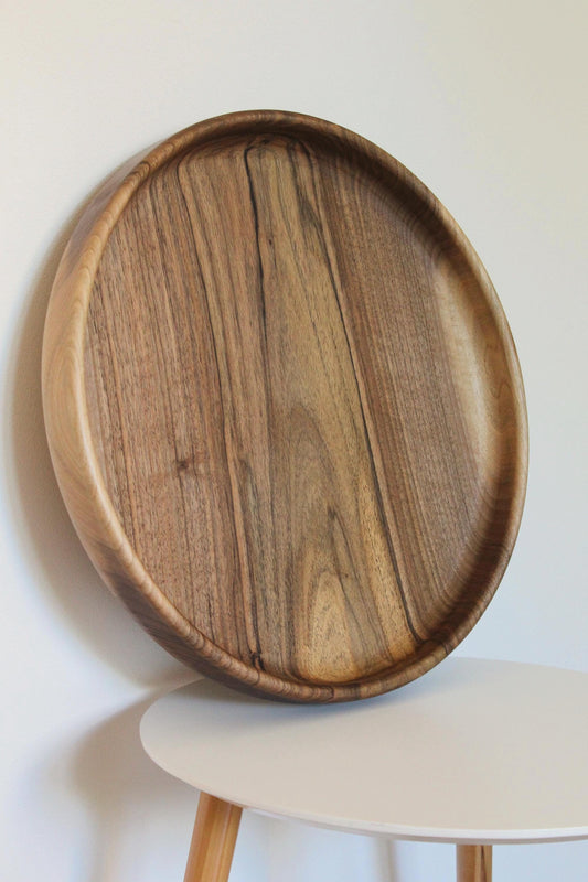 Handmade Walnut Wooden Bowl: Solid Wood Centerpiece (40 cm)