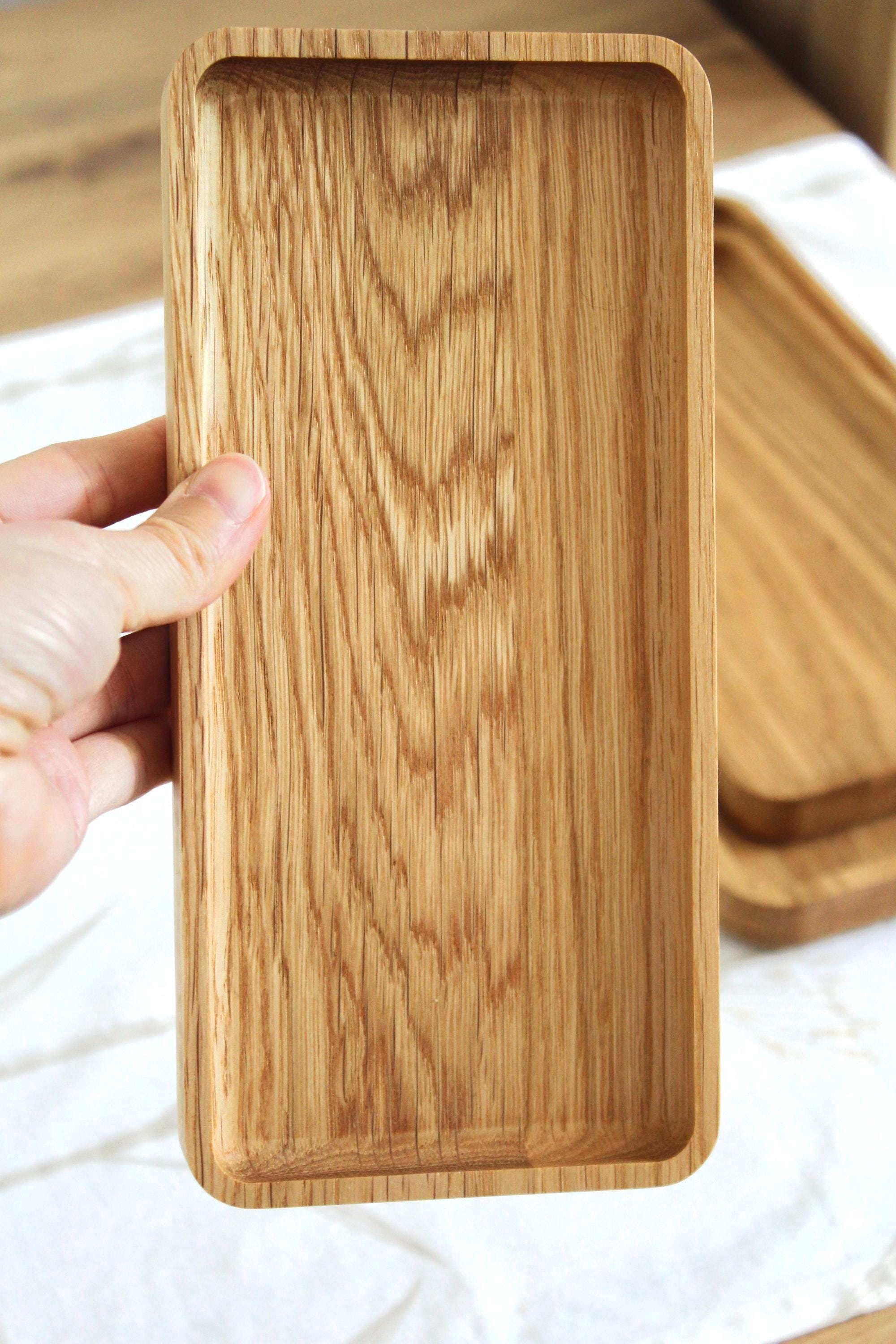 Minimalist Oak Wood Trays – Rectangular Snack & Serving Dishes – Modern Catch-All Trays – Single tray or Set of 3 Sizes
