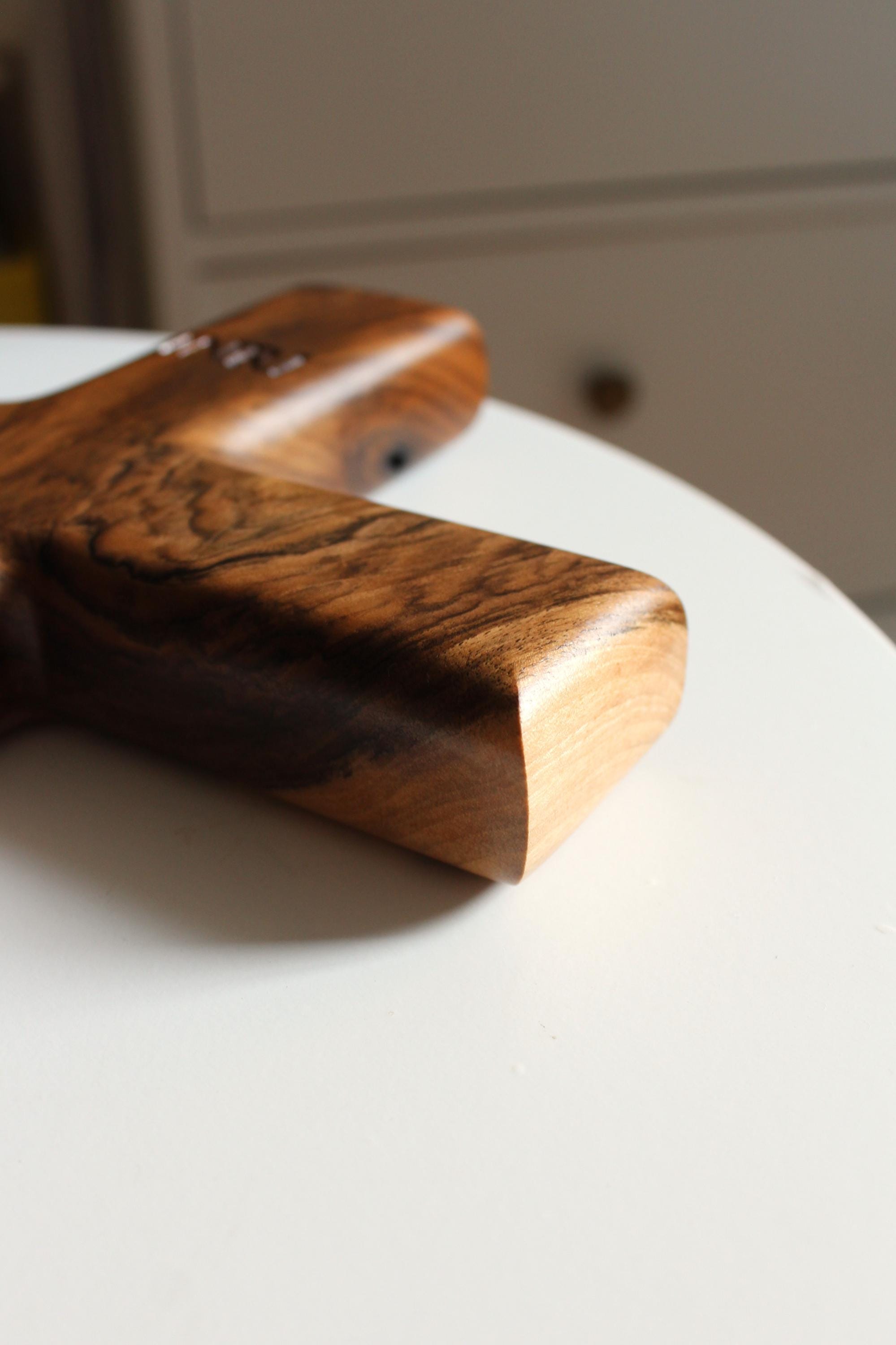 Handmade Solid Walnut Cross: Christian Wall Decor with INRI