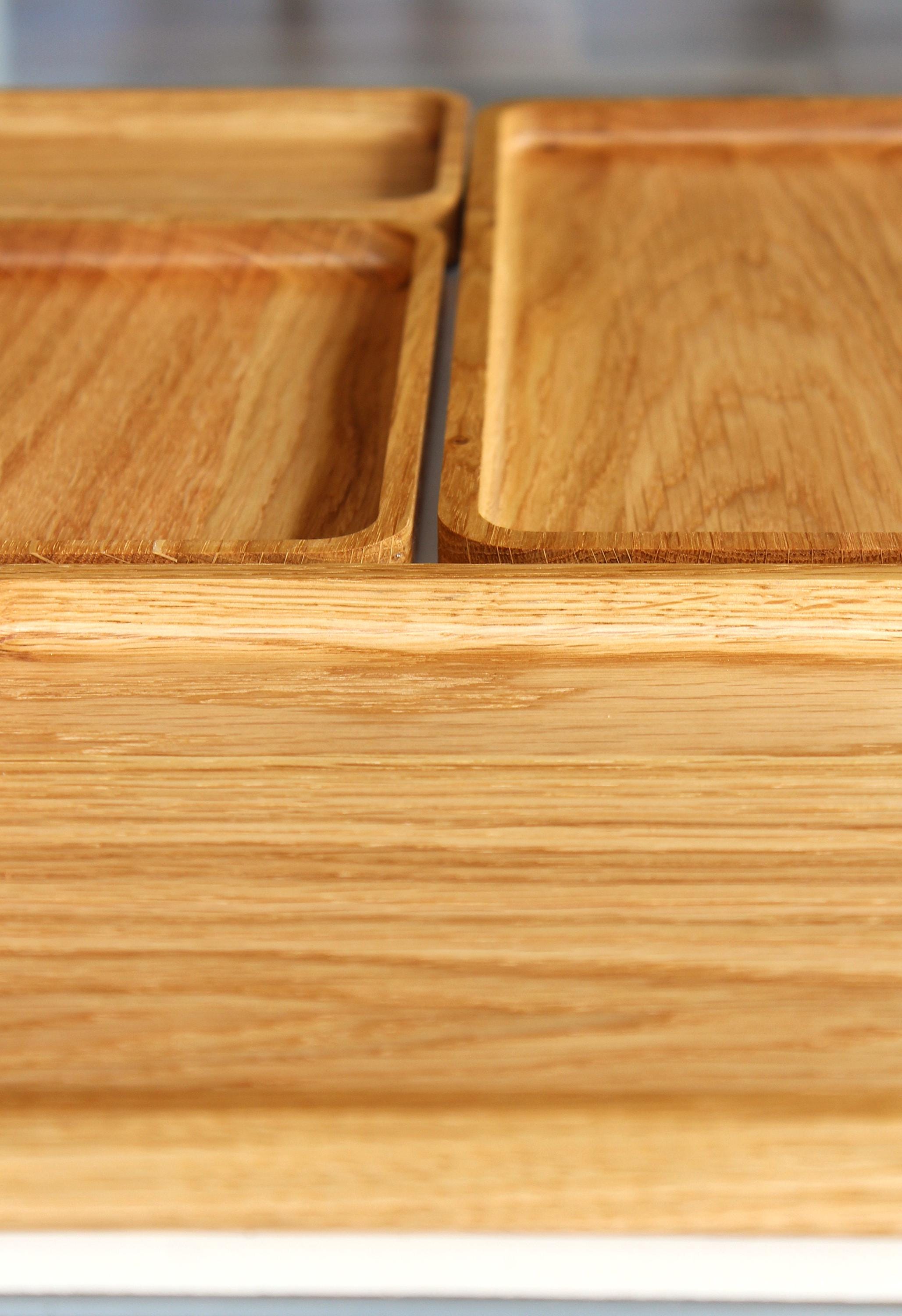 Rustic Oak Wooden Trays – Handmade Serving Platters, Natural Wood Kitchen & Home Decor