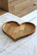 Heart-Shaped Oak Wood Tray: Minimalist Decorative Catchall