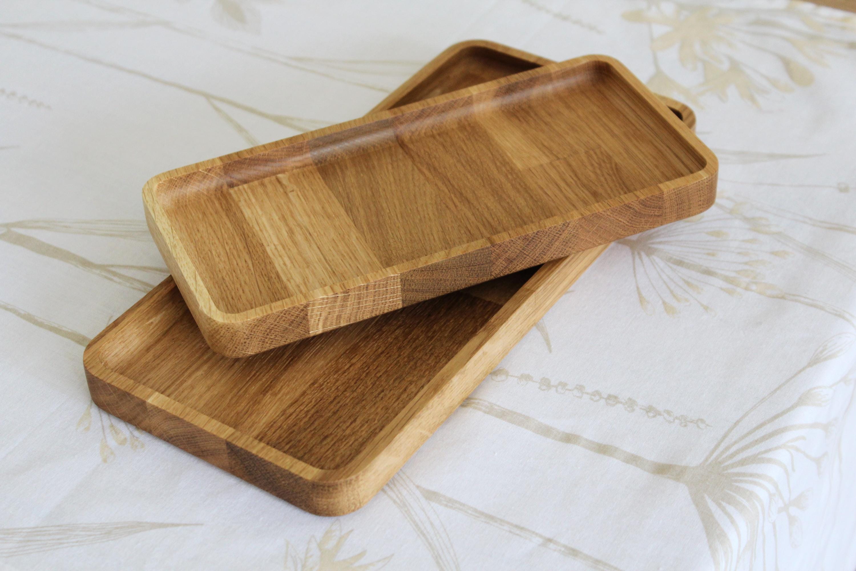 Wooden Trays – Serving Boards – Natural Wood Serving Trays – Rectangular Wooden Platters in 3 Sizes