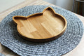 Cat-Shaped Oak Wood Bowl: Minimalist Snack & Jewelry Tray, Optional Engraving