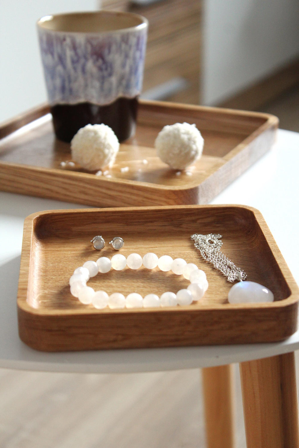 Oak Square Tray - Minimalist Wooden Trays in 3 Sizes