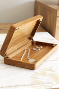 Handmade Oak Jewelry Box | Magnetic Wooden Keepsake Box | Minimalist Gift for Her | Jewelry Organizer 20x10x4cm