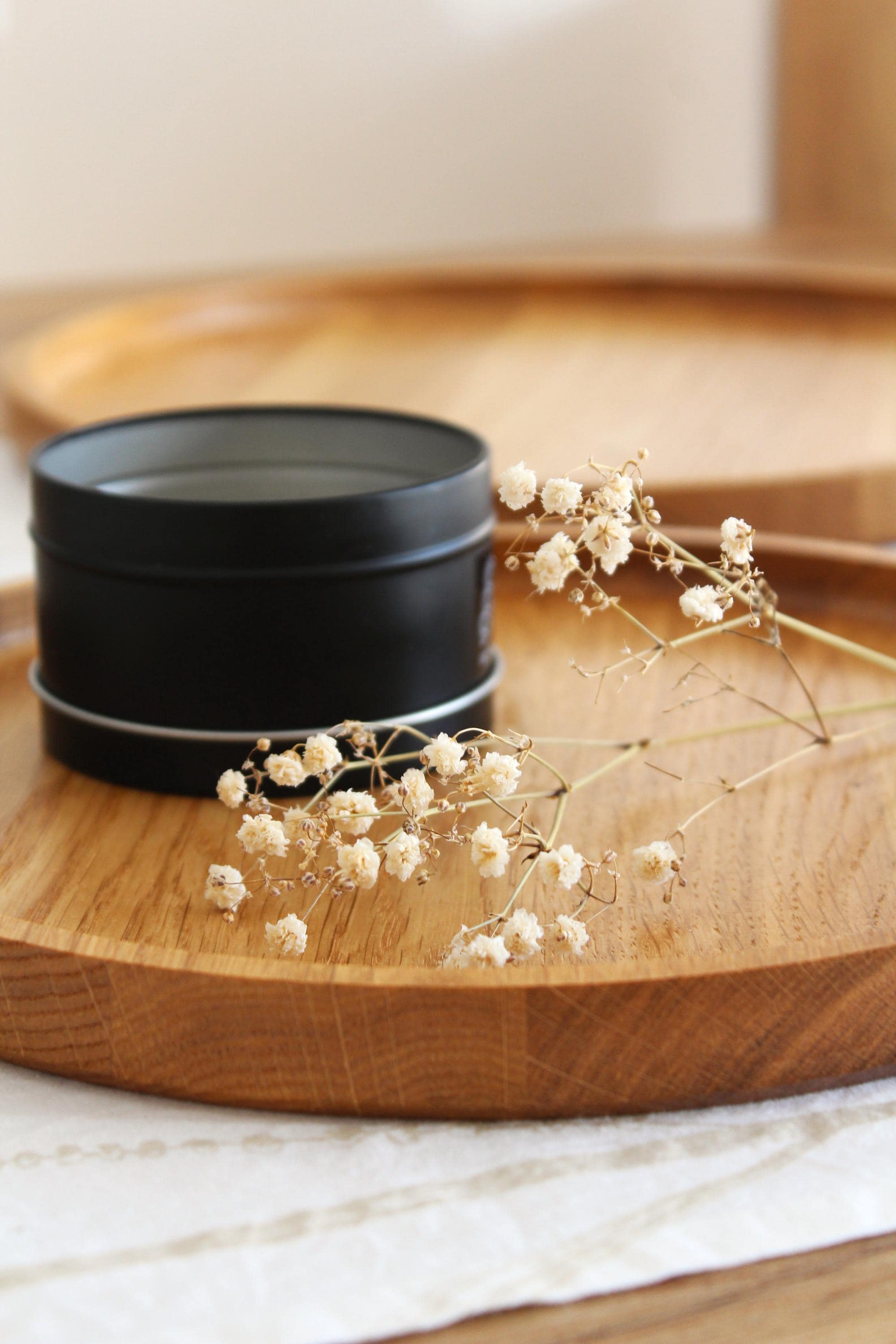Round Wooden Tray | Solid Oak Serving Tray | Minimalist Rustic Home Decor