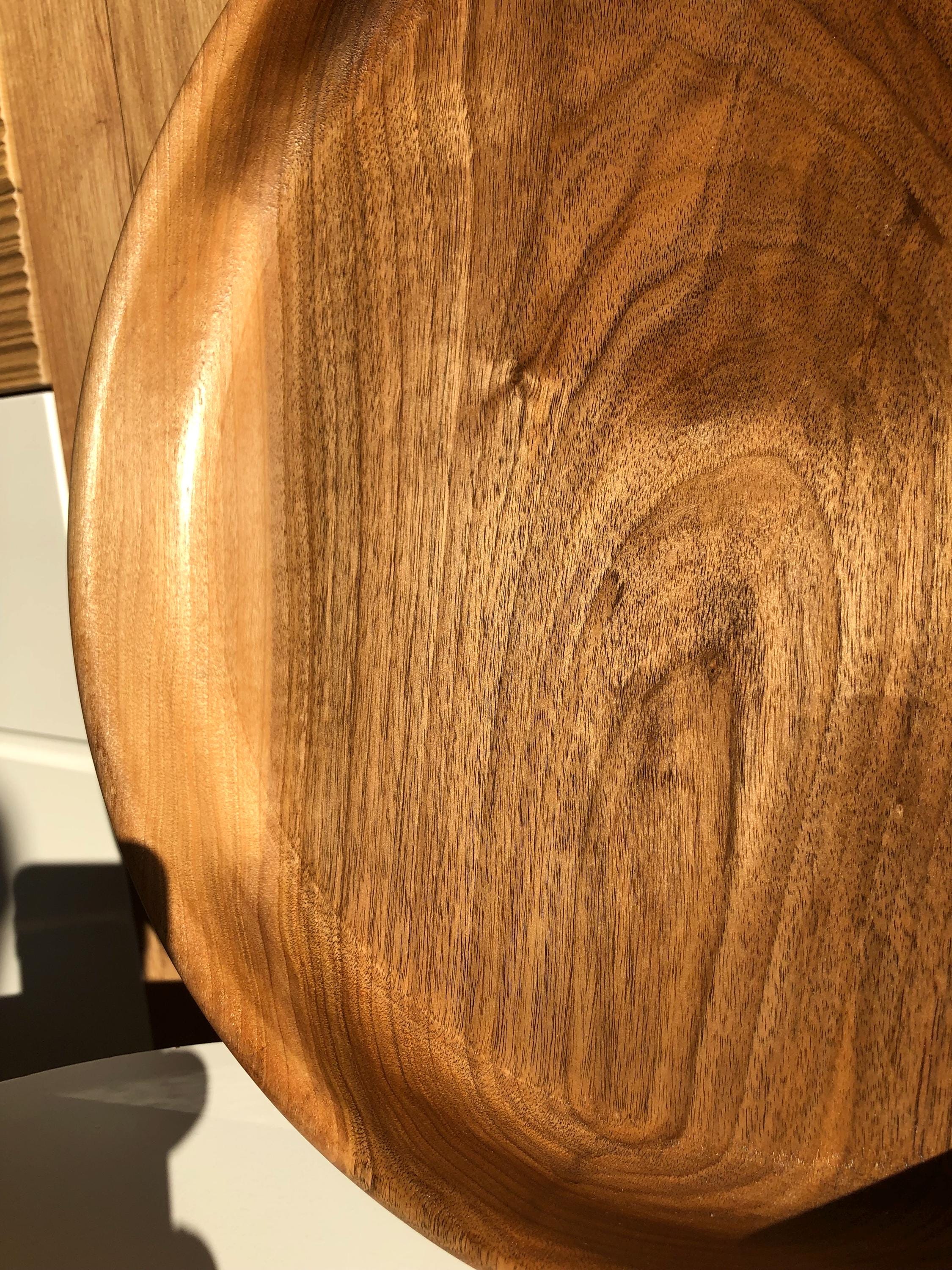 Handcrafted Walnut Bowl – 35 cm | Solid Walnut Wood Serving Bowl, Rustic Home Decor, Wooden Fruit Bowl