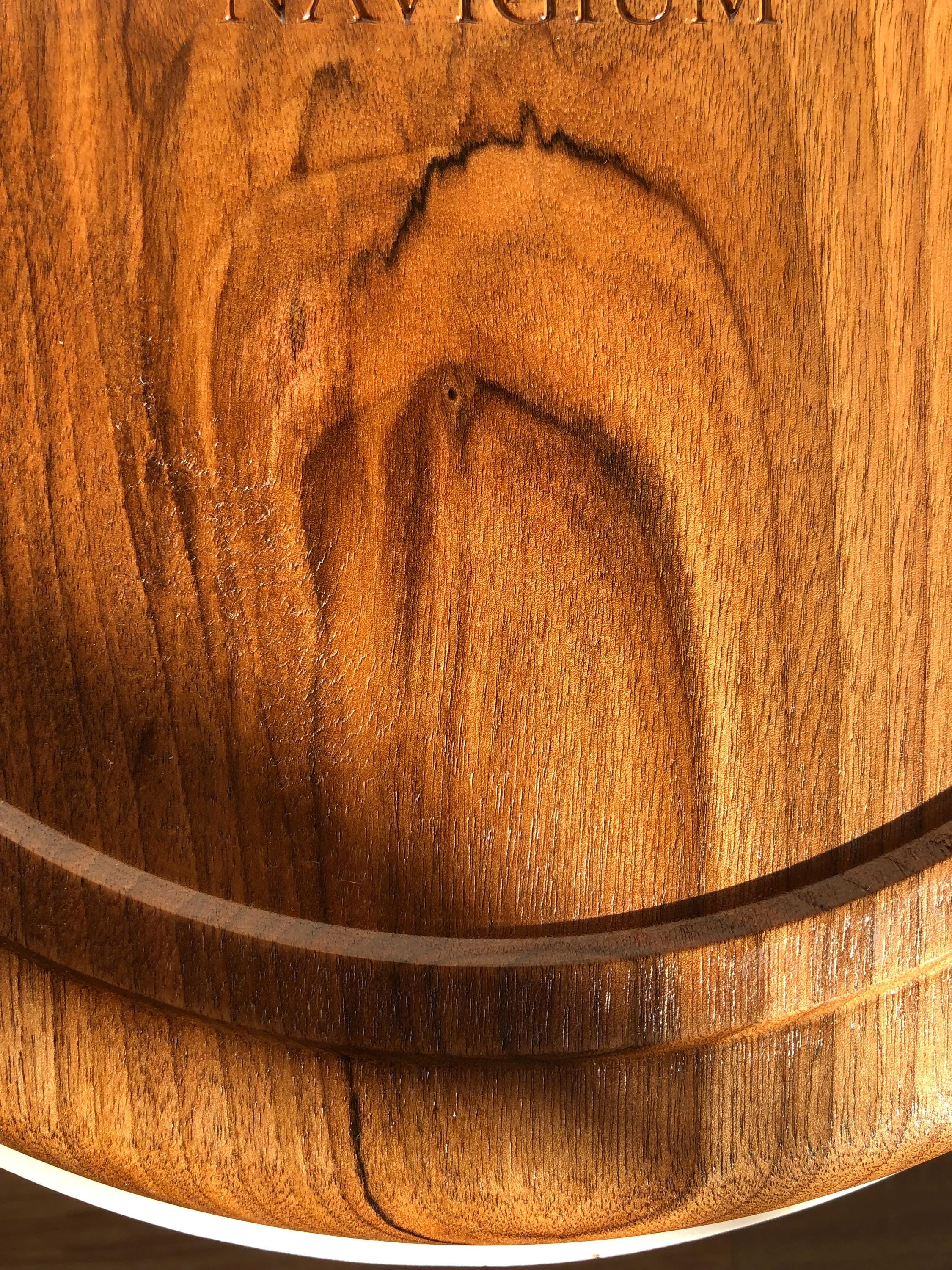 Handcrafted Walnut Bowl – 35 cm | Solid Walnut Wood Serving Bowl, Rustic Home Decor, Wooden Fruit Bowl