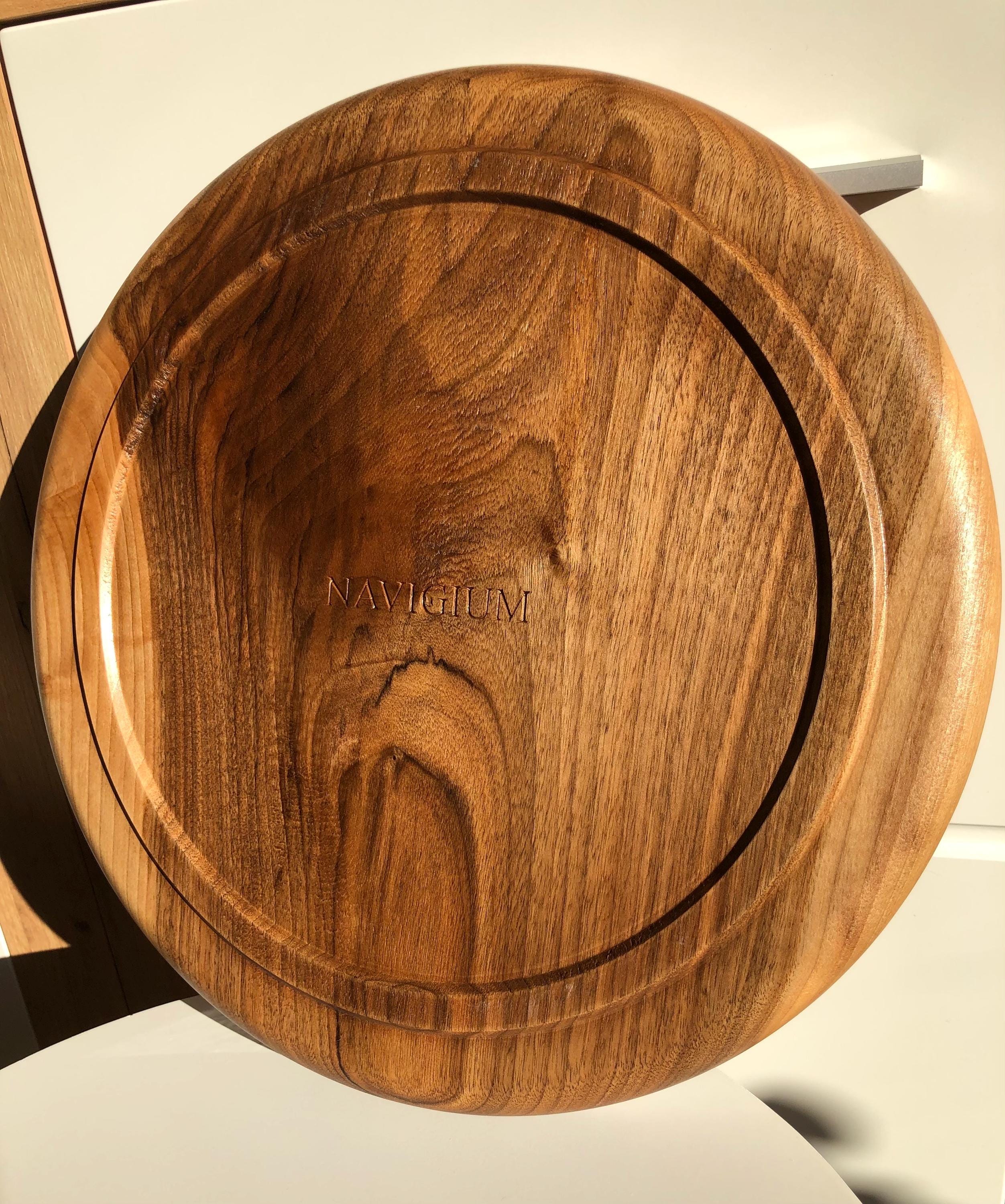 Handcrafted Walnut Bowl – 35 cm | Solid Walnut Wood Serving Bowl, Rustic Home Decor, Wooden Fruit Bowl