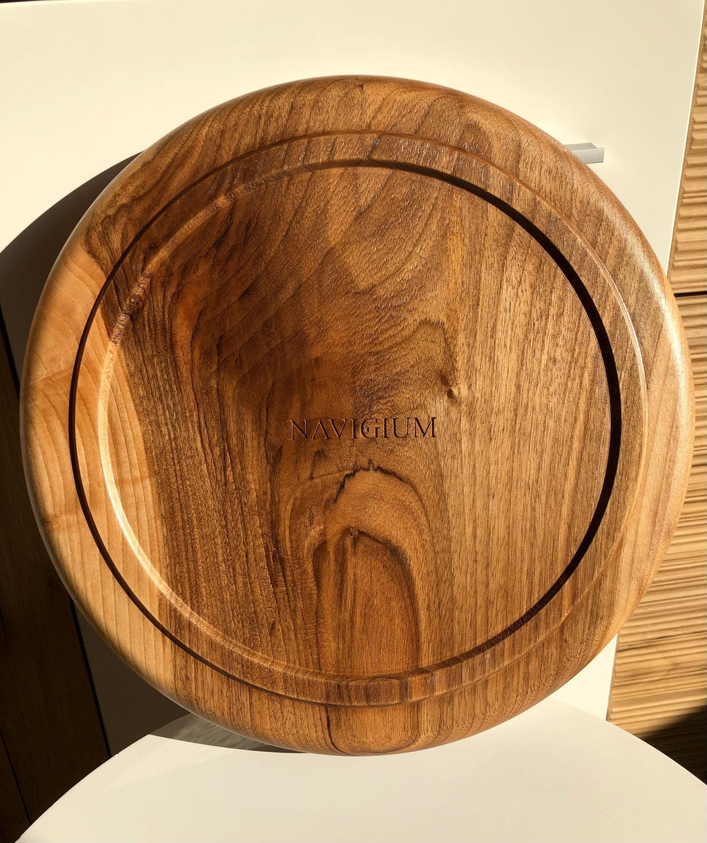 Handcrafted Walnut Bowl – 35 cm | Solid Walnut Wood Serving Bowl, Rustic Home Decor, Wooden Fruit Bowl