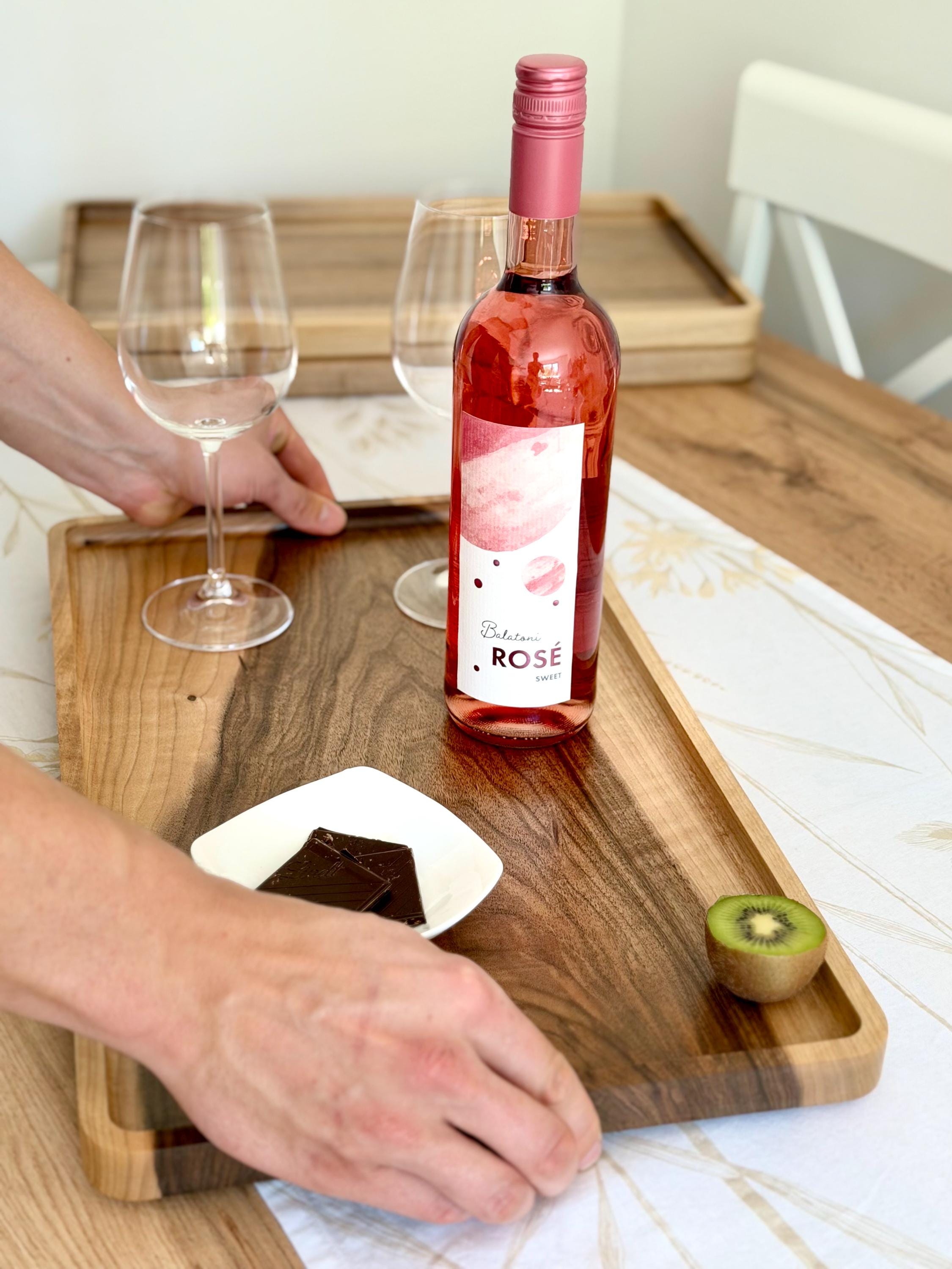 Walnut Wood Serving Tray – Handmade Wooden Tray 50x30 cm – Modern Minimalist Serving Board – Coffee Table Tray – Kitchen Decor