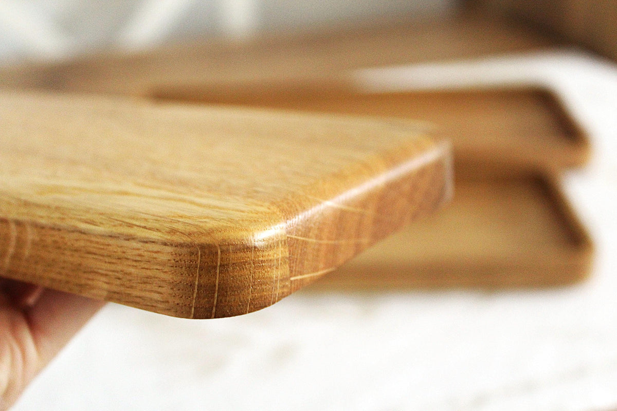 Oak Serving Trays - Rounded Edges - Minimalist Catchall Trays for Coffee Table, Kitchen & Bathroom Decor