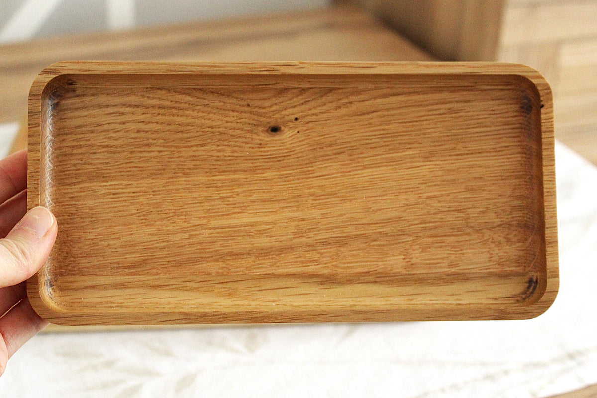 Oak Serving Trays - Rounded Edges - Minimalist Catchall Trays for Coffee Table, Kitchen & Bathroom Decor